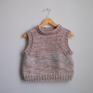 DEPOSIT FOR CUSTOM Handknit 100% merino wool chunky knit sweater vest size